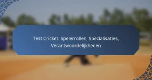 Test Cricket: Spelerrollen, Specialisaties, Verantwoordelijkheden