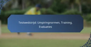 Testwedstrijd: Umpiringnormen, Training, Evaluaties