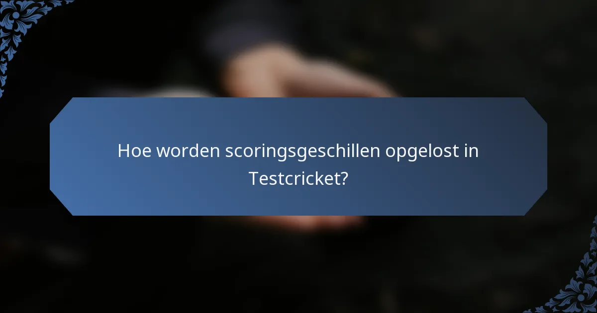 Hoe worden scoringsgeschillen opgelost in Testcricket?