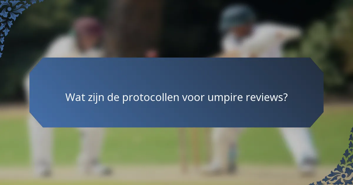 Wat zijn de protocollen voor umpire reviews?