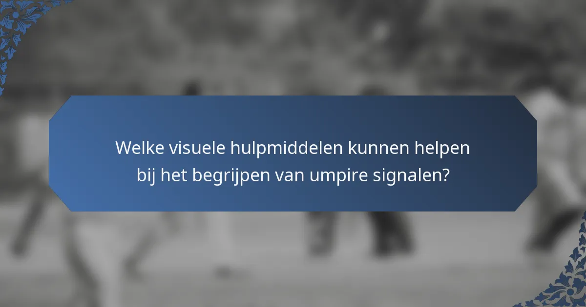 Welke visuele hulpmiddelen kunnen helpen bij het begrijpen van umpire signalen?